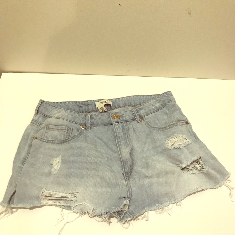 Forever 21 Frayed Distressed Daisy Duke Shorts